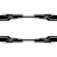 Futuristic Tech Frame With Glowing Elements, Black And White vector
