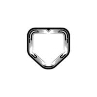 Modern Shield Emblem Geometric, Minimalist Black White vector