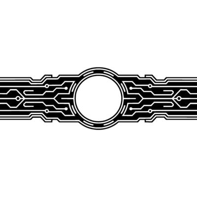 Circuit Board Element With Circular Space Black And White Technology