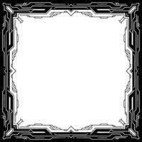 Futuristic Frame Border, Black White, Techinspired vector