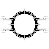 Futuristic Tech Interface Black Circle, Minimalist Element vector