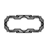 Futuristic Tech Frame Black, Silver White Geometric Border, Illustration vector