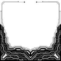 Futuristic Circuit Board Frame Border Minimalist Tech vector