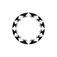 Abstract Circular Motif Black Geometric Border On White, Modern vector