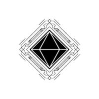 Geometric Art Deco Diamond Emblem On White Background vector