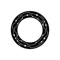 Futuristic Circuitry Circle Tech Element On White vector