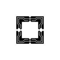 Abstract Circuitry Square Minimalist Tech vector
