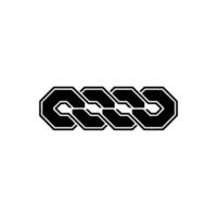 Bold Interlocked Geometric Shapes On White Background vector