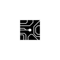 Abstract Circuit Board With Glowing Dot vector
