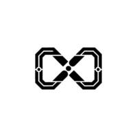 Geometric Infinity Symbol, Minimalist, Black And White vector