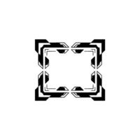 Futuristic Geometric Frame On White Background, Tech Border Element vector