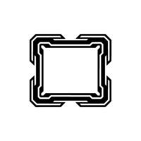 Futuristic Tech Frame, Minimalist Black White For Digital Interface Or Ui vector