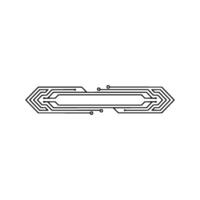 Abstract Circuit Board Element, Tech On White vector