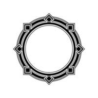Art Deco Circular Frame, Black And White Geometric - Circle vector