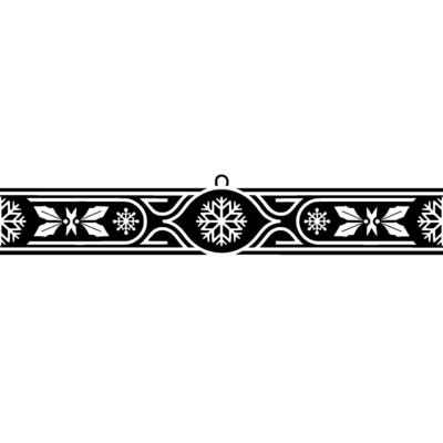 Elegant Christmas Ornament Border, Black And White