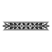 Minimalist Christmas Border, Black Floral And Snowflake Elements vector
