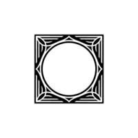 Geometric Black Frame On White Circle, Square, Lines, And Minimalism vector