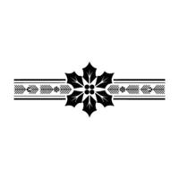 Black White Christmas Ornament Border Festive vector