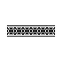 Geometric Border Black White Art Deco Style Pattern vector