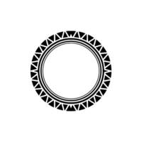 Minimalist Geometric Circle Frame, Black White Pattern, Modern vector