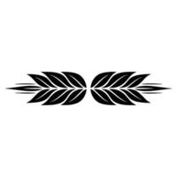 Symmetrical Leaf Motif In Black On White Background vector