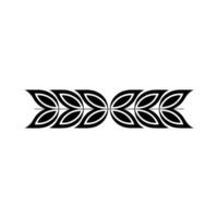 Minimalist Decorative Leaf Border Element, Black On White vector