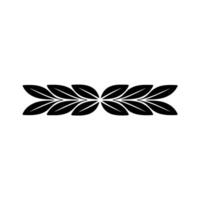 Black Leaves Ornament On White Background Minimalist vector