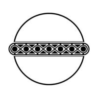 Monochromatic Geometric Pattern In Circle Minimalist Element vector