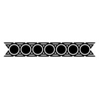 Geometric Black And White Border Element - Circles vector