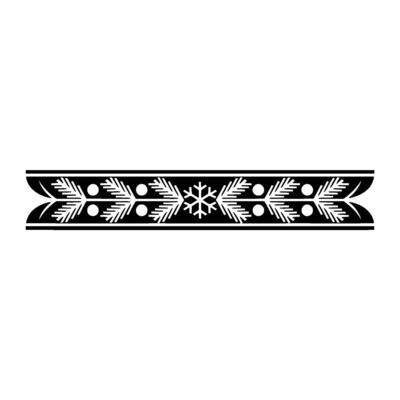 Minimalist Christmas Ornament Border Black And White
