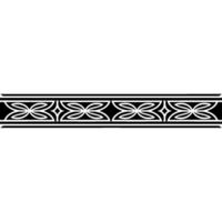 Geometric Floral Border In Black And White On Gray Background vector