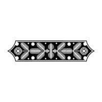 Minimalist Snowflake Leaf Ornament, Winter Element vector