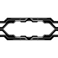 Futuristic Geometric Frame On White, Tech, Modern Minimalist vector