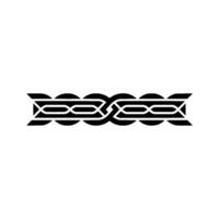 Minimalist Intertwined Knot Border, Black And White Geometric vector