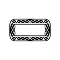 Minimalist Decorative Frame With Leaf Motif Elegant vector