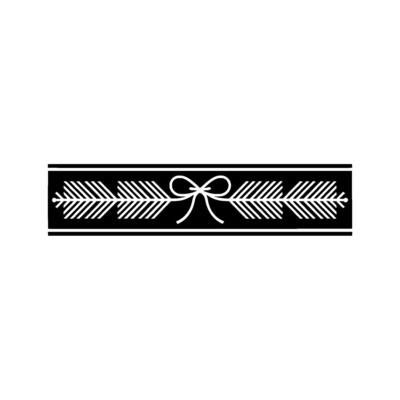 Minimalist Festive Border With Bow And Foliage