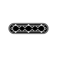 Minimalist Geometric Emblem Black Silver Abstract vector