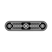 Geometric Snowflake Pattern Ornament In Black White vector