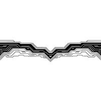 Futuristic Tech Circuitry Border On White, Minimalist vector
