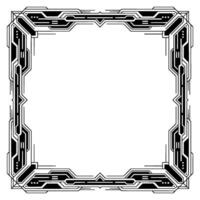 Art Deco Border Frame In Black And White Elegant Element vector