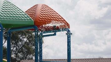 Close-up of children's area in the swimming pool. Vacation, recreation and entertainment concept. video