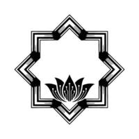 Tech Lotus In Geometric Frame Modern Abstract vector