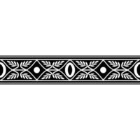 Elegant Black White Border With Leaf Motifs On White Background vector