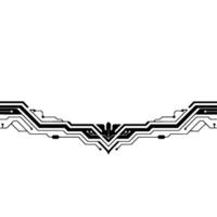 Abstract Tech Circuit Board Border Black White Digital Illustration vector