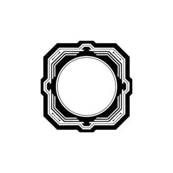 Minimalist Tech Frame Geometric Abstract On White vector