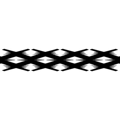 Black And White Geometric Pattern Border On White Background