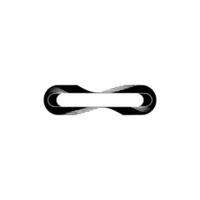 Abstract Black White Looped Lines, Modern vector