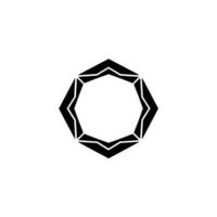 Geometric Black White Octagon, Minimalist Element vector