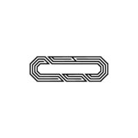 Geometric Loop On White Retro Minimalist Illustration vector