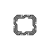 Futuristic Circuit Board Frame Minimalist Tech - Technology vector
